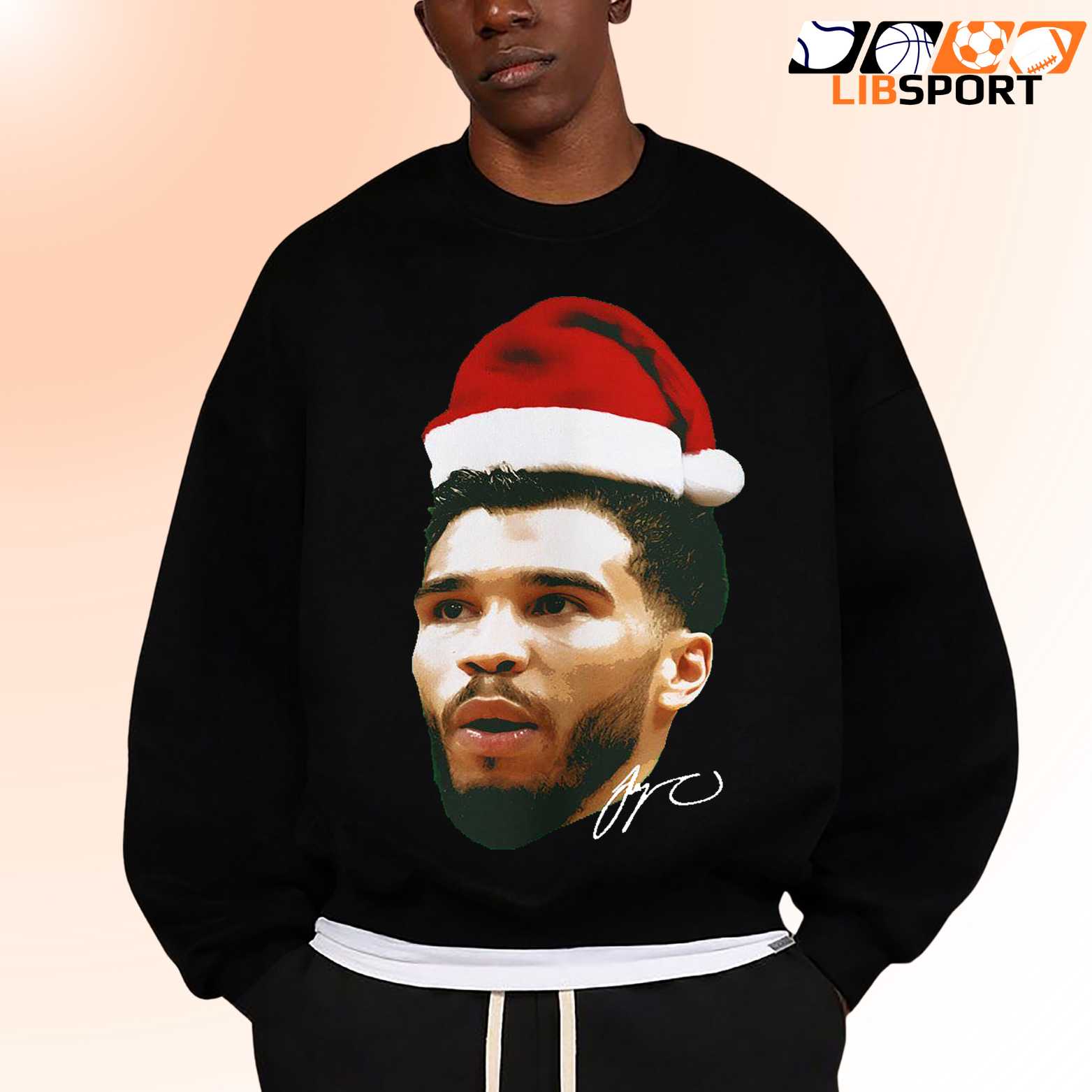 Jayson Tatum Christmas Sweatshirt, Santa Hat Celtics Holiday Crewneck, Unisex Basketball Christmas Pullover